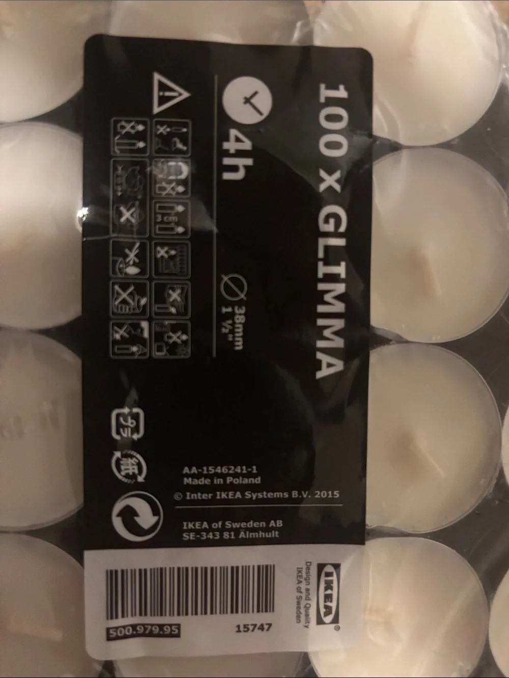 IKEA White Tealight Candles - Pack of 100